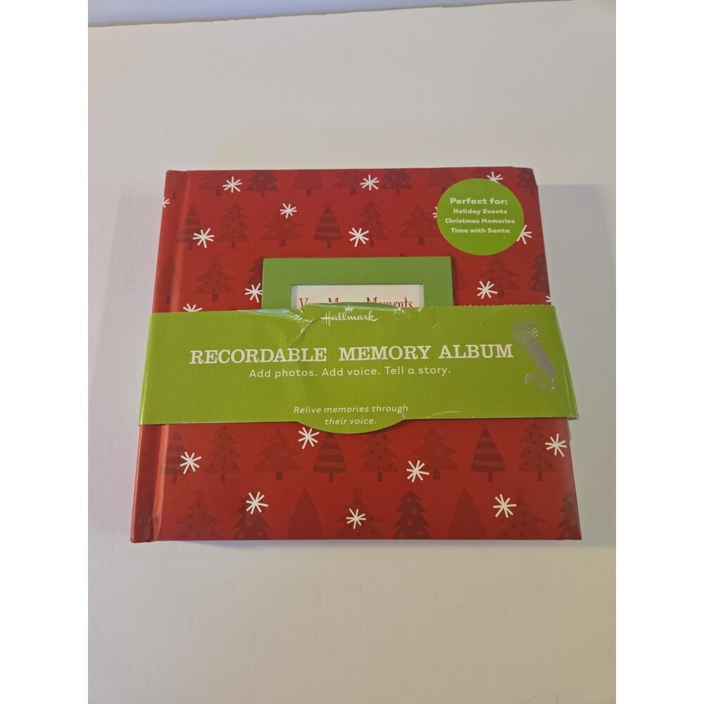 Hallmark Very Merry Moments Red Christmas Holiday Recordable Memory Album Open